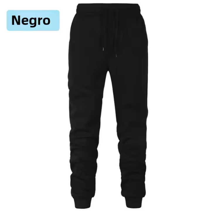 Pantalones De Entrenamiento Casuales Para Hombre Color Sólido Ajustados Con Cinturón Elástico Y Cordón Para Otoño - 1