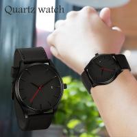 Reloj De Pulsera De Cuarzo Analógico Para Hombres Con Correa De Cuero Moda Coupl Fashion Estilo Business Resistente Al Agua - details 5