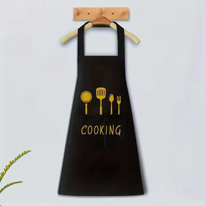 Delantal De Cocina Impermeable Y AntiAceite Con Bolsillos Y Ajuste Personalizado Para Restaurantes Y Bar De Café Ideal Para Casa Y Cocina - 1