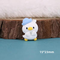 10pcs Pato Cartoon Mini Resina Adornos De Espalda Planos Cabochón Encantos Para Scrapbook Accesorios De Joyería Para Niñas - details 9