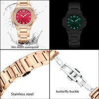 Reloj De Moda Para Mujer 2025 Marca De Lujo Negocios Luminoso Impermeable Cuadrado Calendario Reloj De Pulsera De Cuarzo Para Damas Acero Inoxidable Resistente Al Agua Con Manos Luminosas - details 7