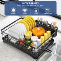 Escurridor de utensilios de cocina: ¡escurridor de utensilios con escurridor de encimera con capacidad para 10platos y 12tazone - details 0