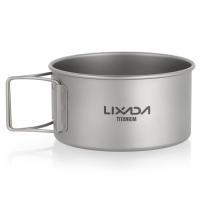 Bol De Titanio Lixada Con Manijas Plegables Contenedor De Alimentos Para Camping Y Senderismo Al Aire Libre Material De Titanio Capacidad 0.4L - details 11