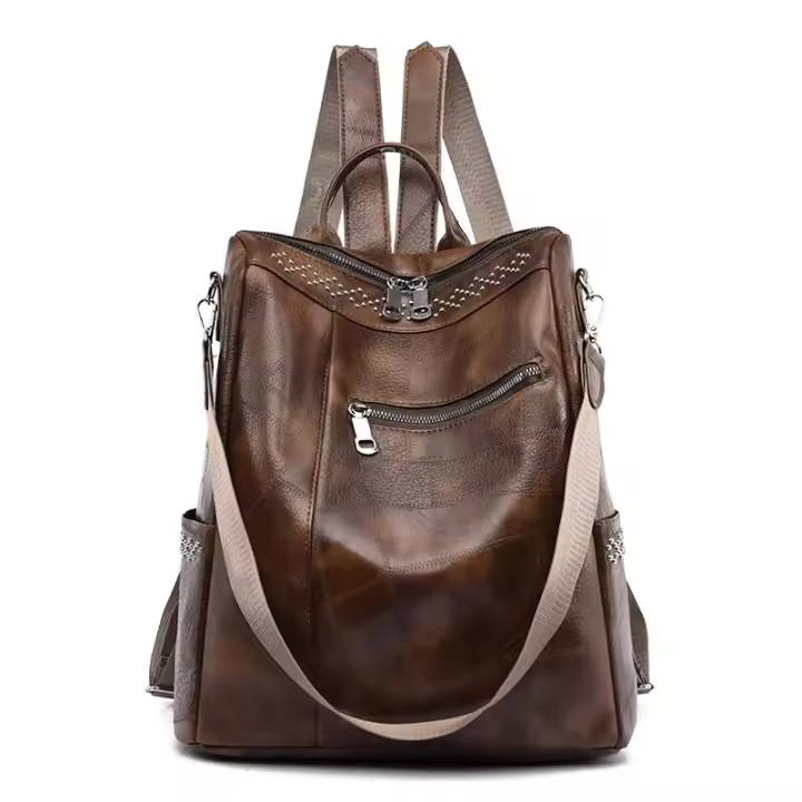 ZVD SOMY Mochila Vertical de Pu para mujer, bolso cruzado de viaje de gran capacidad, tendencia informal - 1