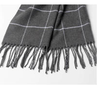 Bufanda De Cashmere Para Hombre Nueva 2023 Mantener Caliente Pashmina Neckerchief Con Borlas Estilo Casual Tartán Tamaño 180*30CM - details 8