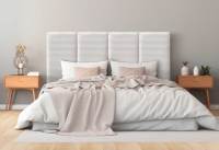 DHOME Cabecero Tapizado Terciopelo Liso Ecológica Antimanchas Diseño Modular Vertical Autoadhesivo Cabezal Cama Altura 135cm - details 0