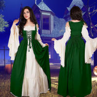Vestido victoriano Retro con hombros descubiertos para mujer, vestidos de fiesta elegantes de Grecia, ropa de viaje al aire libre - details 6