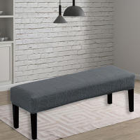 Cubierta De Banqueta Para Comedor Resistente Al Agua Textura De Hoja Tejida Elástica En Spandex Lavable Suave Y Desmontable - details 2