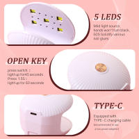 Lámpara LED UV Portátil Para Uñas Con Diseño De Apertura Y 5 Granos Para Secado Rápido De Toda La Pintura De Uñas En Casa Y Salón - details 3