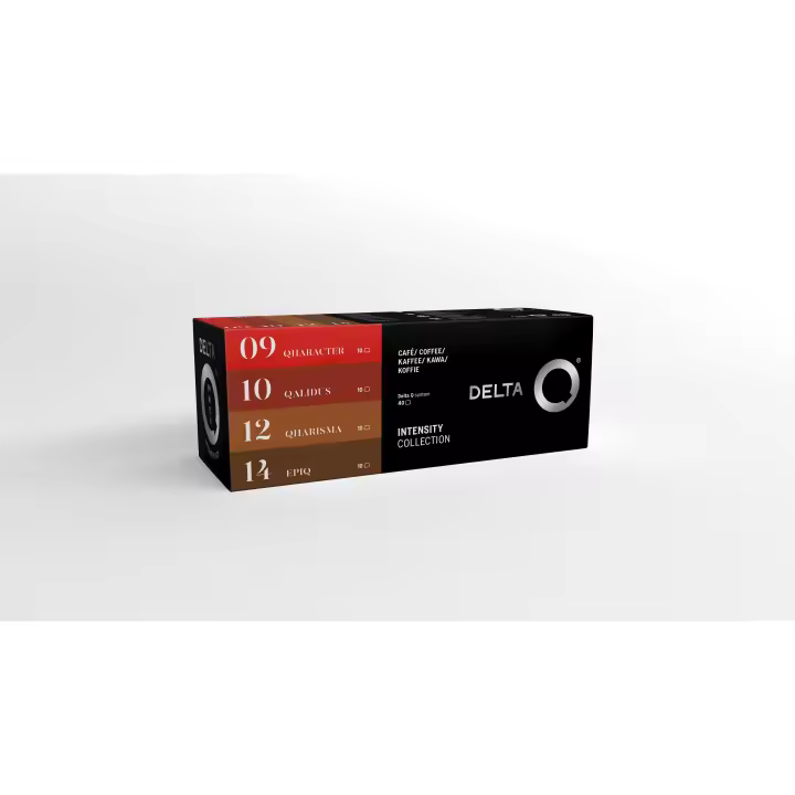 Delta Q Pack Intensidades - Cápsulas de Café descafeinado- 40 cápsulas - Formato XL - Variedades intensas - Café descafeinado de sabor fuerte y equilibrado - 1