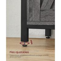 Armario de cocina, elegancia rústica para tus festines, diseño en madera marrón con puertas de correderas y paneles de malla, versátil y funcional, ¡descubre la calidez en cada rincón! - details 14