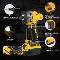 Llave De Impacto Eléctrica Sin Cable WOZOBUY 1/2", Torque Máximo 236 Ft-lbs (320N.m), Motor Sin Escobillas, Incluye Luz LED De Trabajo - details 1