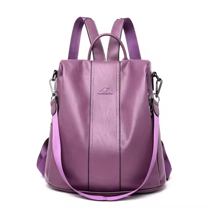 Mochila De Piel antirobo para Mujer, vintage Bolso de Hombre, mochila Viaje Alta capacidad - 1