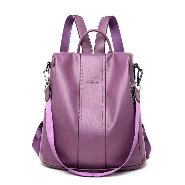 Mochila De Piel antirobo para Mujer, vintage Bolso de Hombre, mochila Viaje Alta capacidad - 1