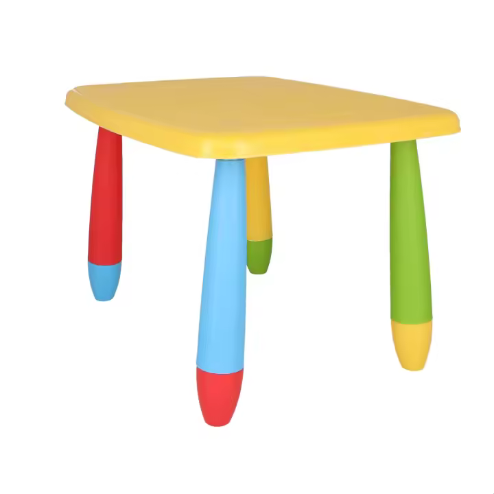 Mesita Infantil Rectangular Amarilla de Plástico Fuerte y Resistente - 1