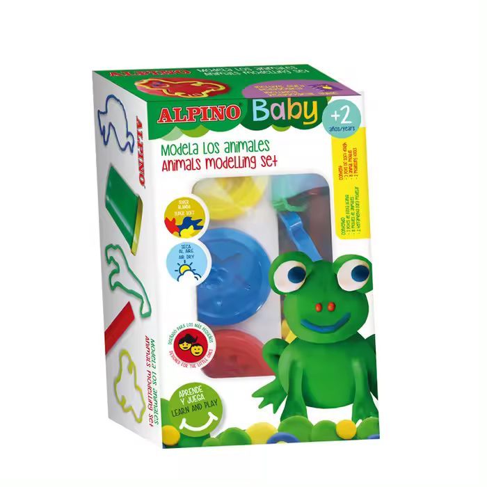 ALPINO PASTA MODELAR ALPINO BABY DOUGH ANIMALES 85GR 3 COLORES SUR ALPINO BABY 7x12x20 Cms. - 1