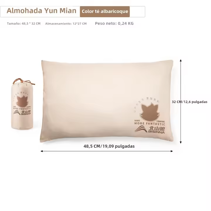 BISINNA Almohada De Acampar Ultraligera Portátil Para Senderismo Viajes Compresible Interior Exterior - 1