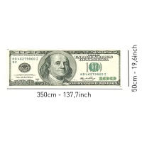 ALFOMBRA FELPUDO GIGANTE 3,5 metros x 50cm Ancho ESTAMPADO DE BILLETE DE DÓLAR  Antideslizante 100% Poliéster- SpazioLuzio - details 1