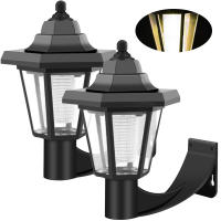 2Pcs Luz De Pared Solar Exterior IP44 Impermeable Con Auto Encendido Y Apagado Retro LED Para Jardín Lámpara De Fence Luz Hexagonal - details 2