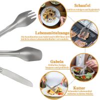 LAHAQIQI Conjunto De Utensilios De Camping 5-en-1 Desmontable Cutlería Portátil Silverware Acero Inoxidable Multiherramienta Set Tijeras Spork Cuchara - details 5