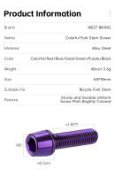 Juego De 6 Tornillos De Aluminio Y Acero Para Manillar De Bicicleta M5x18mm MTB Y Carretera Partes De Bicicleta Resistentes Y Duraderas - details 1