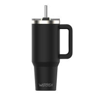 Taza Termo De Acero Inoxidable Watersy 40oz/1200ml Con Asa Y Tapón De Pajita Gran Capacidad Para Mantener Café Y Cerveza Frío Aislamiento Térmico Portátil - details 9