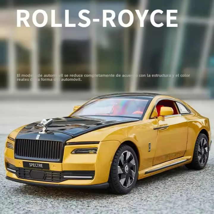 Modelo De Coche De Escala 1/24 Rolls Royce Spectre Simulación Con Sonido Y Luz Coche De Metal Para Niños Juguete Coleccionable - 1