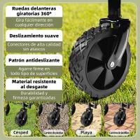 Carro Plegable para Playa con 4 Ruedas Anchas, Asa Ajustable, 2 Portavasos hasta 75 Kg - Carrito Camping Transporte Ideal para Acampar, Picnic y Compras - Negro - details 1