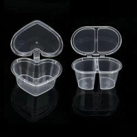 10PCS Copas De Salsa Desechables De Plástico 50/100ml Caja De Alimentos Tapa De Pintura Paleta Reutilizable Para Cocina Condimentos - details 2