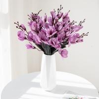 1PC Bouquet De Magnolias Artificiales Para Decoración De Hogar Bodas Navidad Fiestas Fotografía Accesorios Novia - details 1