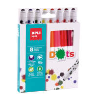 Dots - Estuche 8 Rotuladores Infantiles Dots Súper Lavables - Rotulador Punta Redonda Dots - Rotuladores Infantiles Para Bebés Y Niños Más Pequeños - Rotuladores No Toxicos - Dots Apli - details 0