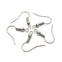 50pcs Gancho De Aretes De Acero Inoxidable 316 Hypoallergénico Con Coletero Y Bola Para Fabricación De Joyas 20x20mm - details 2