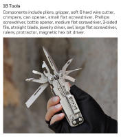 SOG Multi-Herramienta Plegable 18 En 1 PowerAccess Herramientas Manuales Multifuncionales Para Camping Al Aire Libre Y Uso Diario Ligero Pocketable - details 6