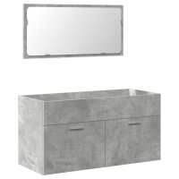 vidaXL Set muebles de baño 2 piezas madera contrachapada gris hormigón 90 x 38.5 x 46 cm - details 5