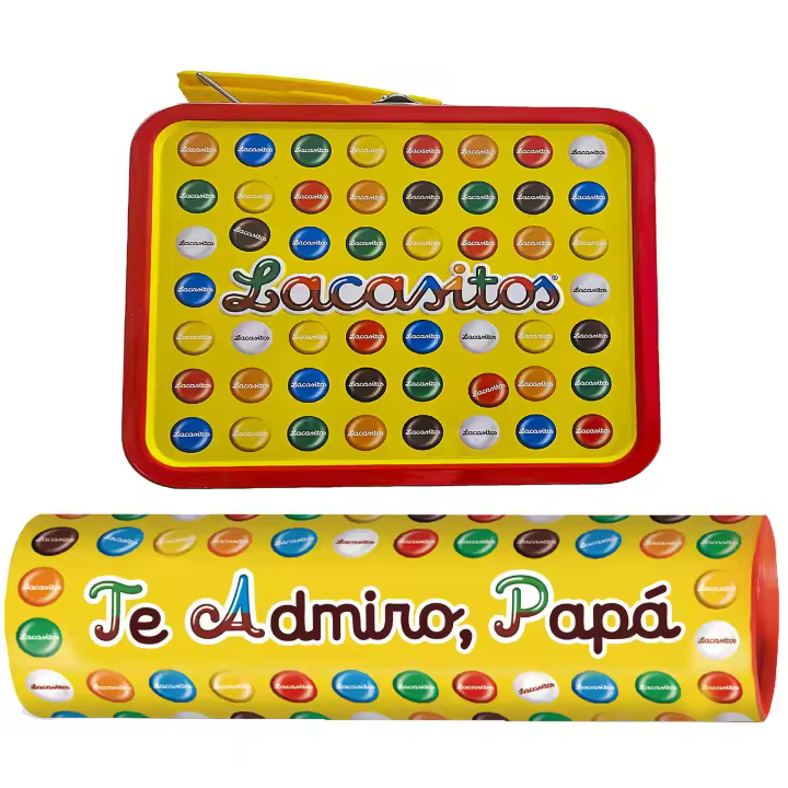Lacasitos Megatubo 1,5 KG-Te admiro, papá + LATA MALETÍN - 1