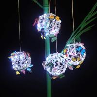 Lámpara De Jardín Solar Exterior Decorativa De Metal Luz De Noche Mariposa Protectora Impermeable Sobre Bola Iluminación De Red - details 4