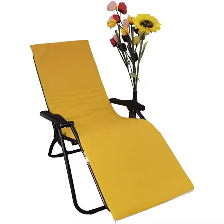 REINO MANSIDI Cojín Tumbona Reino Mansidi 180x50x3cm Relleno de Espuma - Colores Lisos Amarillo - 1