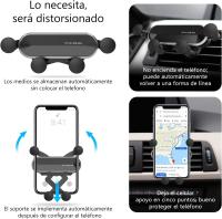 Soporte Móvil Coche, Soporte Telefónico Coche Gravity con Rotación 360 °, Universal Soporte Móvil Coche Compatible con iPhone,Samsung,Huawei, Xiaomi [4,7 ''at 6,8'' Pulseras]-Negro - details 7
