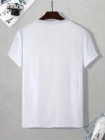 Camiseta De Verano Para Hombre 100% Algodón Cómodo Y Suelto Con Impresión De Sistemas Solares Y Planetas Cuello Redondo Manga Corta Top Transpirable - details 7
