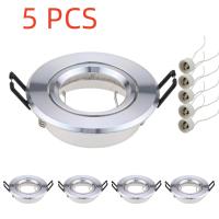 Marco De Montaje Para Luces LED De Pared Sin Borde 5pcs Base GU10 Soporte De Iluminación Puntos Con Encaje En Aluminio Blanco - details 0