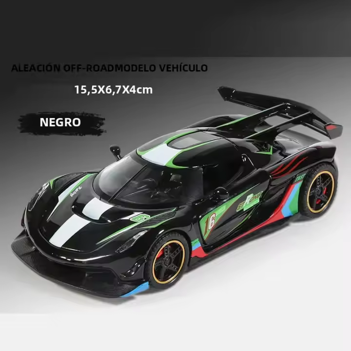 Coche De Acción JESKO a Escala 1:32 Con Sonido Y Luz Vehículo De Retroceso Para Decoración Juguetes Metálicos Para Niños - 1