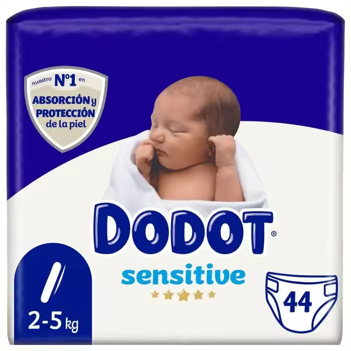 DODOT Sensitive Pañales Talla 1 (2-5kg) 44 Unidades - 1
