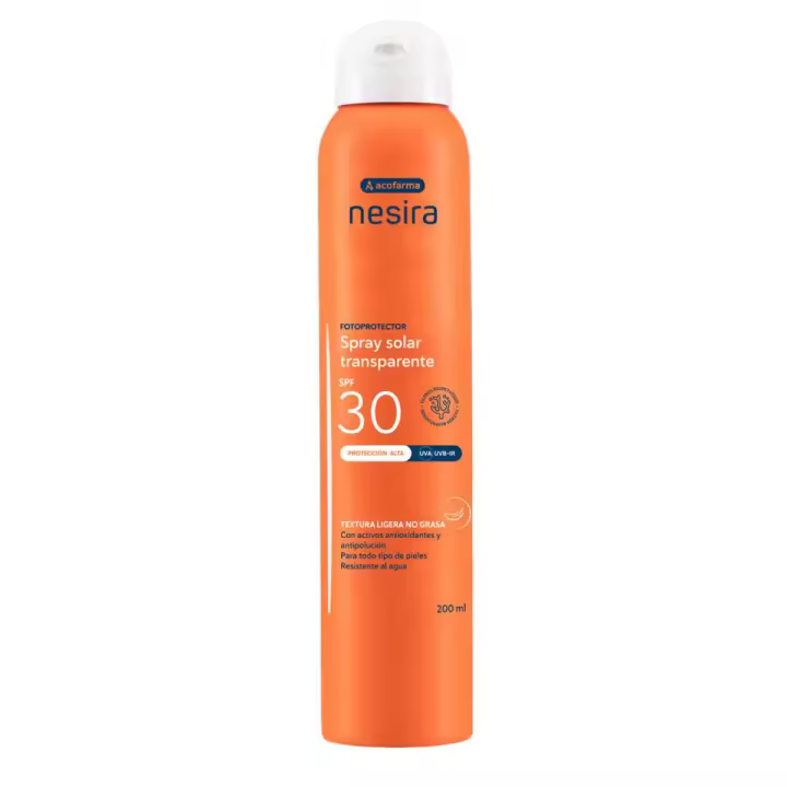Nesira Spray corporal Protector Solar Transparente SPF 30 200ml Acofarma - 1