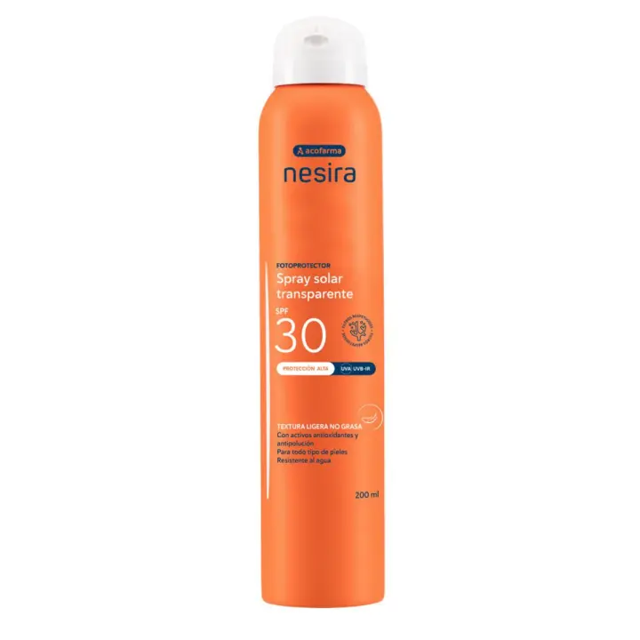 Nesira Spray corporal Protector Solar Transparente SPF 30 200ml Acofarma - 1
