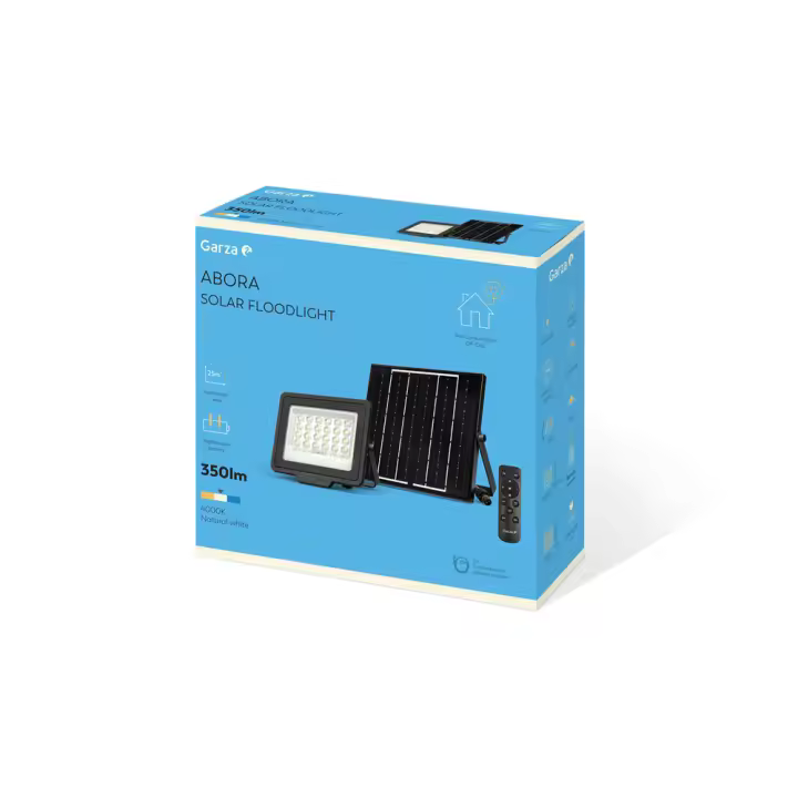 Garza Proyector Solar Abora - 120º Regulable | Placa Solar y Batería Intercambiable - 1