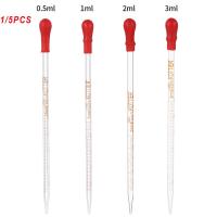 Ejercicio De Pipeta De Vidrio Con Escala Y Cabeza De Goma Roja Y Transparente Para Química Laboratorio 1/5pcs - details 2