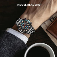 DEYROS 6Pcs/Set Reloj De Hombre Moda Lujo Reloj De Cuarzo De Acero Inoxidable Reloj De Negocios Casual Para Hombres - details 5