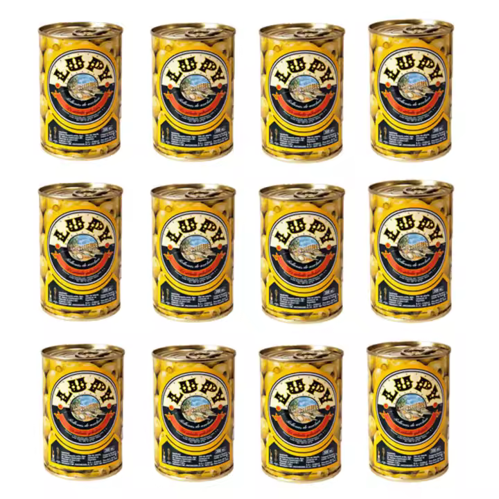 ACEITUNAS RELLENAS DE ANCHOA LUPY.  PACK  DE 12 LATAS DE 120 GR. DELICIOSAS - 1