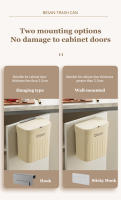 Cesta De Basura Colgante Para Cocina Con Portapeces Y Tapa Caja De Reciclaje Ecológica Montada En La Pared Accesorios Para Cocina Y Baño 8.5/12L - details 8