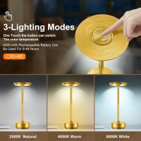 Lámpara de mesa LED recargable, inalámbrica,funciona con pilas, atenuación continua, moderna, portátil, para exteriores,comedor - details 0